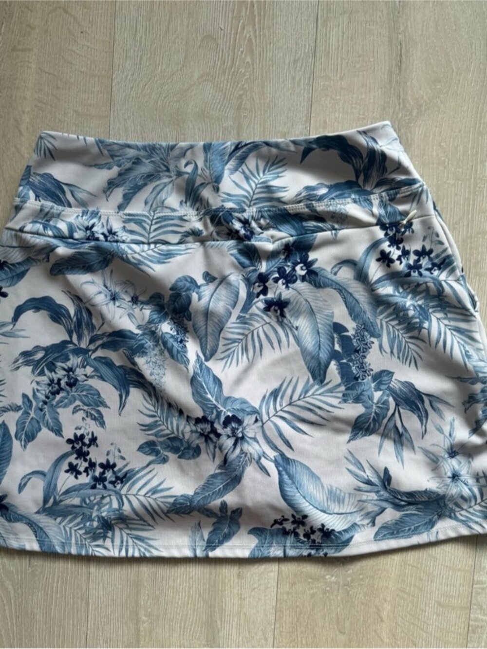 Blue and White Tropical Print Skort - Picture 2 of 2